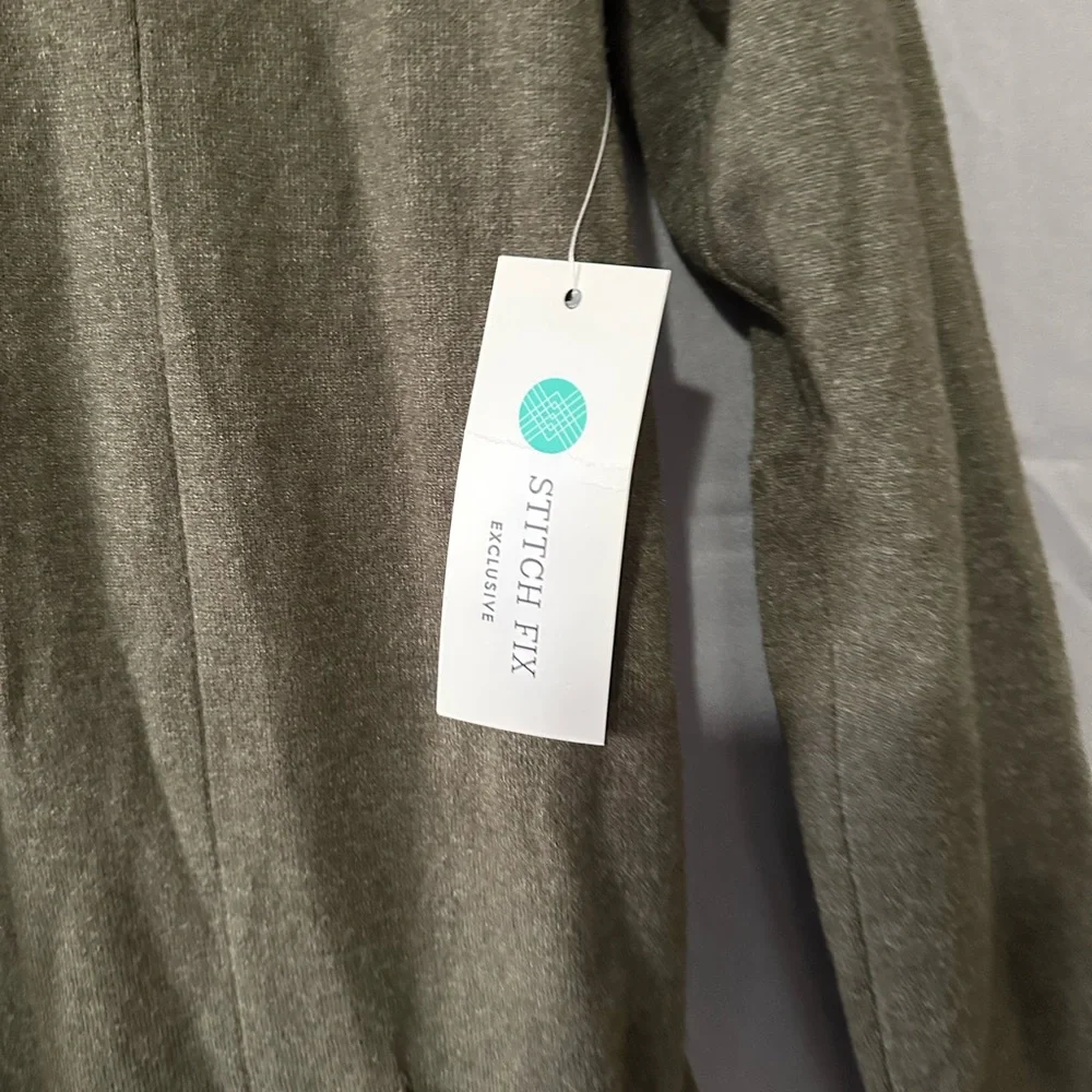 Pink Clover Olive Open-Front Cardigan - Picture 5 of 7